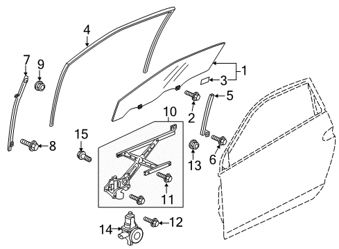 2016 Honda CR-Z Glass - Door Channel, Right Front Door Run Diagram for 72235-SZT-003