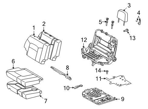 2009 Toyota Land Cruiser Rear Seat Components Seat Cushion Pad Diagram for 79335-60130