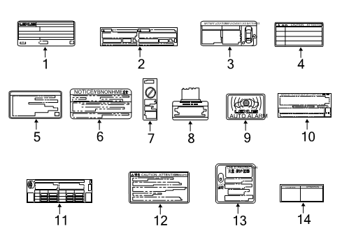 2011 Lexus CT200h Information Labels Label, Emission Control Diagram for 11298-37280