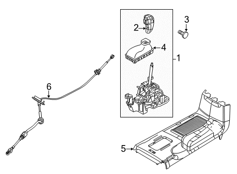 2012 Lincoln MKZ Gear Shift Control - AT Shift Control Cable Diagram for 9E5Z-7E395-D