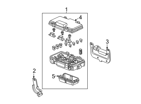 2005 Honda CR-V Electrical Components Box Assembly, Relay Diagram for 38250-S9A-A02