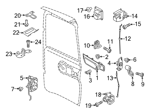 2019 Ram ProMaster City Rear Door Nut-Hexagon Diagram for 6107173AA