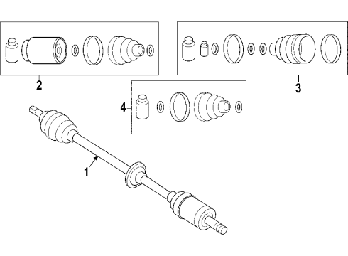 2009 Hyundai Accent Front Axle Shafts & Joints, Drive Axles Boot Kit-Front Axle Wheel Side LH Diagram for 49509-1E010