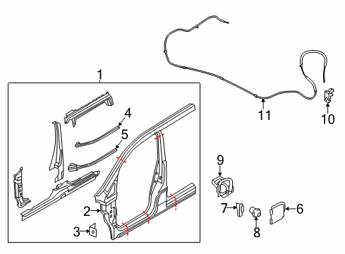 2017 Chevrolet City Express Aperture Panel Fuel Door Spring Diagram for 19318294