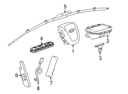 2014 Chevrolet Malibu Air Bag Components Side Impact Sensor Diagram for 13576664