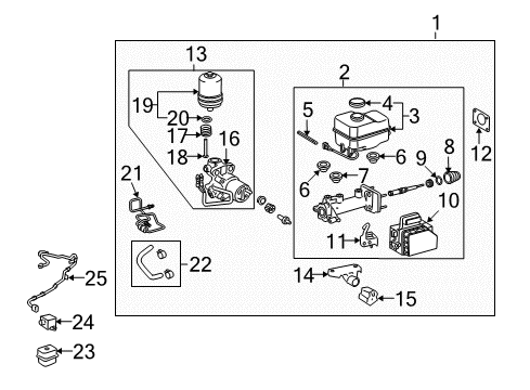 2015 Toyota 4Runner Traction Control Components Master Cylinder Diagram for 47025-35184