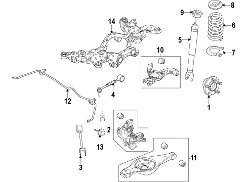 2009 Ford Flex Rear Suspension Components, Lower Control Arm, Upper Control Arm, Stabilizer Bar Lower Seat Diagram for 8A8Z-5586-B