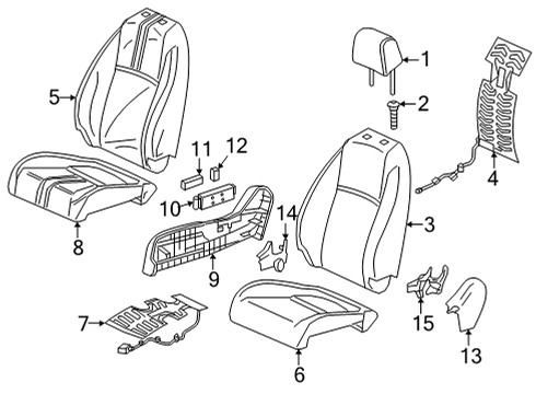 2022 Honda Civic Passenger Seat Components HEATER, R- FR Diagram for 81124-T20-A61