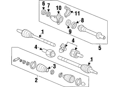 1997 Acura CL Drive Axles - Front Boot Set, Outboard Diagram for 44018-S84-A00