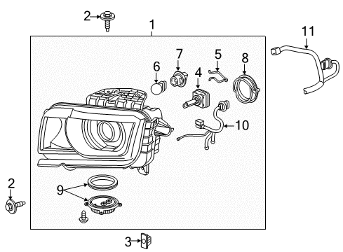 2014 Chevrolet Camaro Headlamps Harness Diagram for 23119266