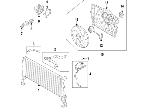 2021 Kia Seltos Cooling System, Radiator, Water Pump, Cooling Fan SHROUD-Radiator Diagram for 25350Q5000