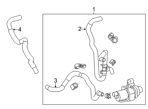 2016 Toyota Highlander Front Heater Unit Water Hose Diagram for 87209-0E210