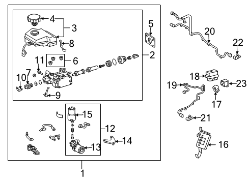 Diagram for 2004 Lexus GX470 ABS Components 