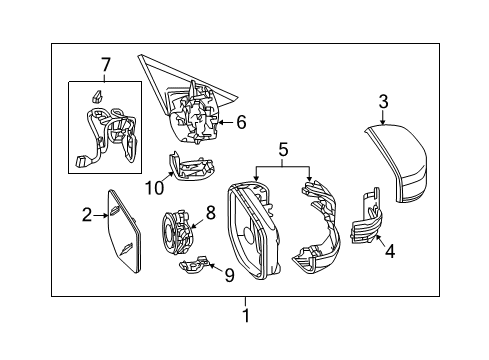 2015 Acura TLX Mirrors Mirror, Passenger Side Door (Bronze Black Pearl) Diagram for 76200-TZ3-A02ZA