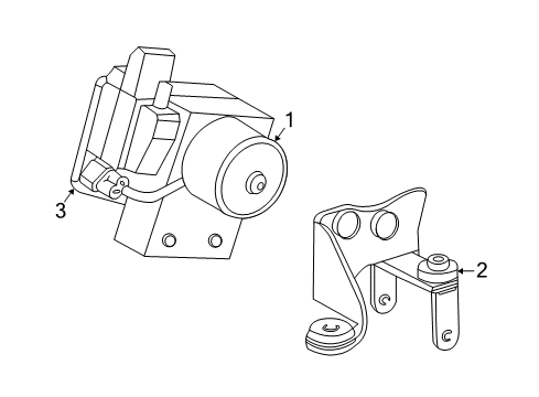 2006 Ford Crown Victoria Anti-Lock Brakes Mount Bracket Diagram for 3W1Z-2C304-AA