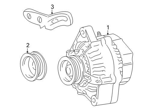 2004 Toyota Echo Alternator Pulley Diagram for 27411-21030
