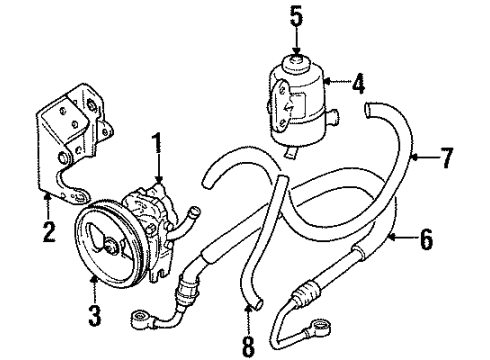 1998 Chevrolet Tracker P/S Pump & Hoses, Steering Gear & Linkage HOSE, Hydraulic Steering Gear Pressure Diagram for 91173821
