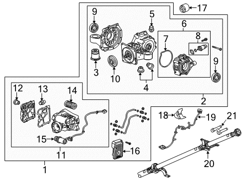 2019 Cadillac XTS Axle & Differential - Rear Differential Assembly Diagram for 84163017