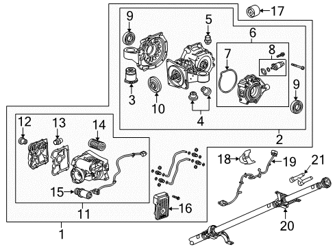 2019 Cadillac XTS Axle & Differential - Rear Propeller Shaft Assembly Diagram for 22960220