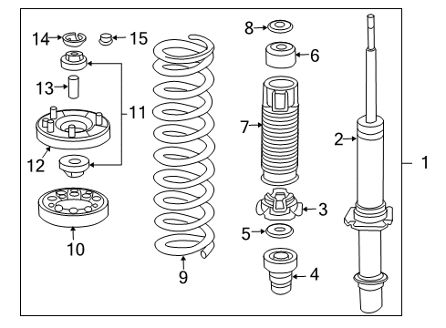 2011 Honda Accord Struts & Components - Front Shock Absorber Assembly, Left Front Diagram for 51620-TE1-A13