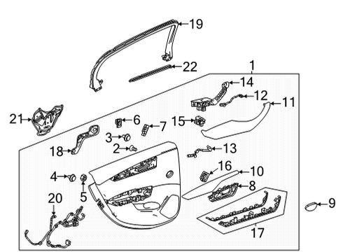 2021 Cadillac CT5 Rear Door Window Motor Diagram for 84890440