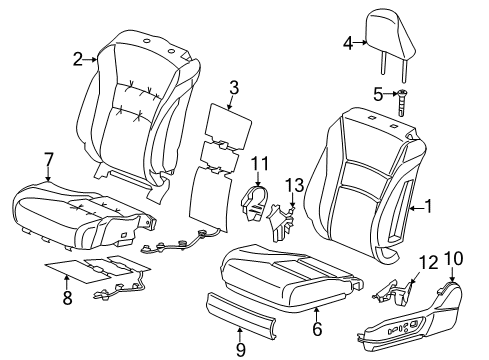 2015 Honda Accord Driver Seat Components Cover, L. Inner-Reclining (Outer) *NH167L* (GRAPHITE BLACK) Diagram for 81648-T3L-A41ZA