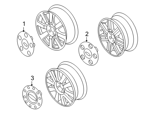 2009 Ford Taurus X Wheel Covers & Trim Center Cap Diagram for 8G1Z-1130-D