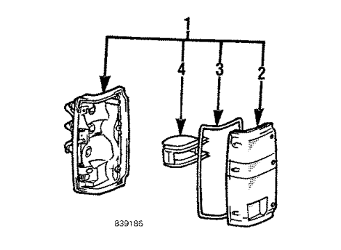 1986 Toyota Pickup Tail Lamps Lamp Assy, Rear Combination, LH Diagram for 81560-89150