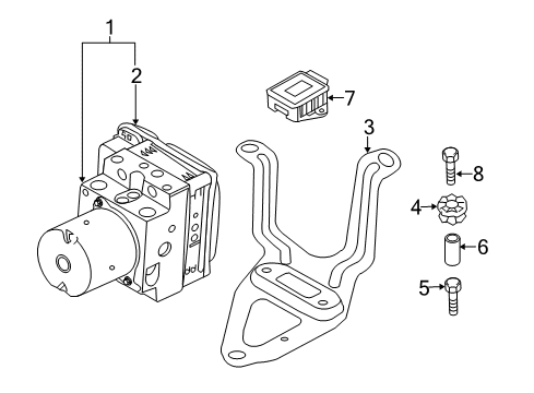 2014 BMW X5 ABS Components Hexagon Screw/Washer Assembly Diagram for 07146954264