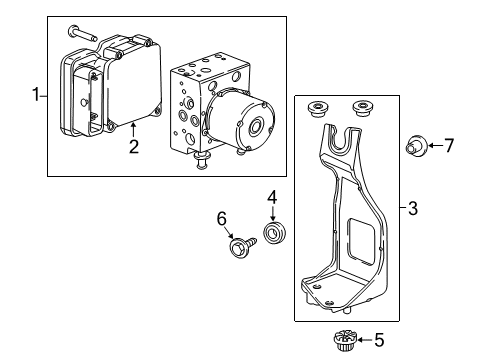 2017 Chevrolet Cruze ABS Components Control Module Diagram for 39039647