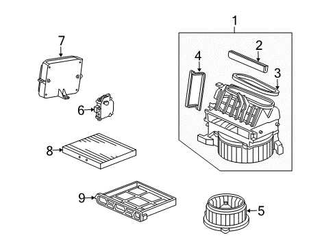 2012 Acura TL A/C & Heater Control Units Filter Element Diagram for 80292-TZ3-A41