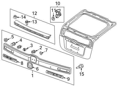 2013 Honda Insight Exterior Trim - Lift Gate Bolt, Special (6X9) Diagram for 90102-S47-003