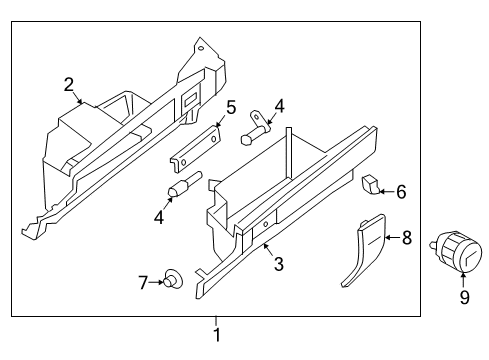 2017 Nissan Titan XD Glove Box Pin-Glove Box Diagram for 68551-9GA0A