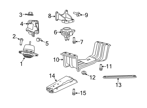 2015 Jeep Grand Cherokee Engine & Trans Mounting CROSSMEMBER-Transmission Diagram for 68110246AD