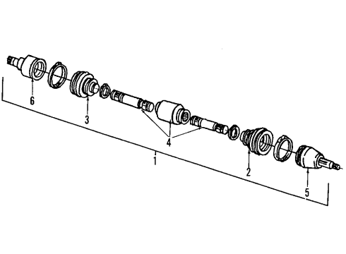1994 Ford Taurus Front Axle Shafts & Joints Inner CV Joint Diagram for F5DZ3B437B