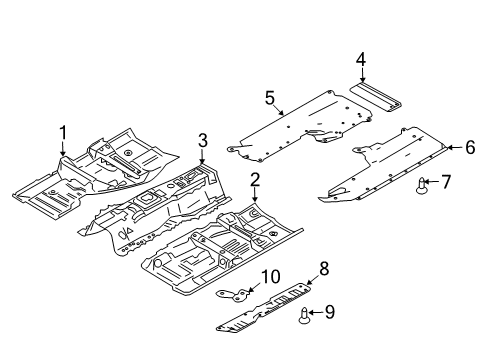 2017 Infiniti Q60 Pillars, Rocker & Floor - Floor & Rails Floor-Front, RH Diagram for G4320-4GAMA