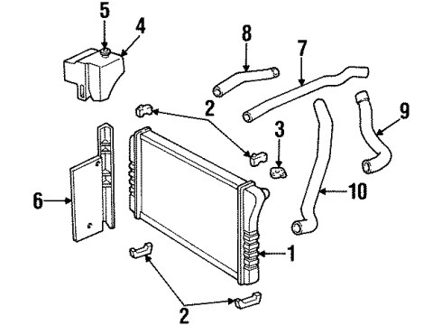 1996 Chevrolet Impala Radiator & Components Hose Asm-Radiator Outlet Diagram for 10197619