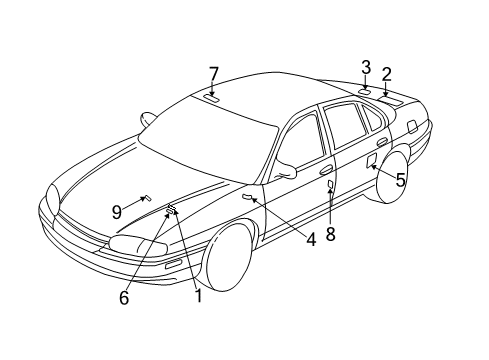 2003 Chevrolet Impala Information Labels Label Diagram for 10328406