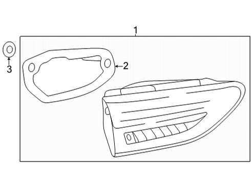 2022 Buick Envision Backup Lamps Back Up Lamp Assembly Diagram for 84960371