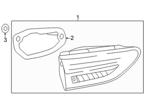 2022 Buick Envision Backup Lamps Back Up Lamp Assembly Diagram for 84972923