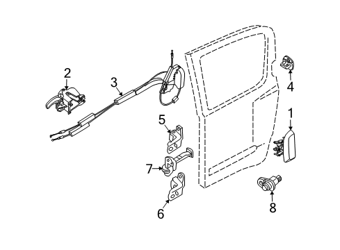 2010 Nissan Pathfinder Switches Rear Door Outside Handle Assembly Left Diagram for 82607-ZP60C