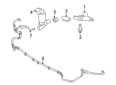 2008 Toyota Sequoia Headlamp Washers/Wipers Washer Nozzle Diagram for 85045-0C010-A0