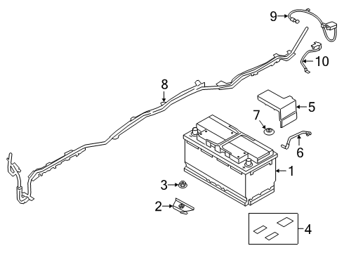 2022 Toyota GR Supra Battery Insulator Kit Diagram for 90118-WA493