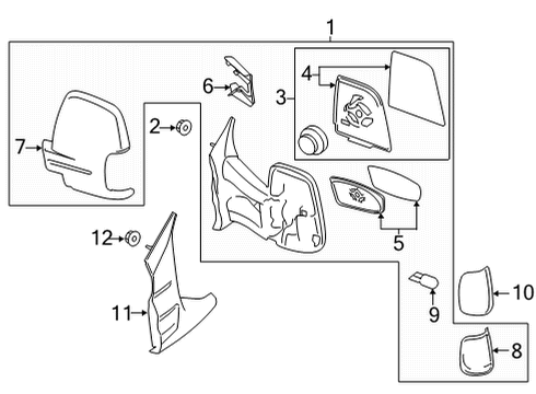 2020 Ford Transit-350 Mirrors Mirror Glass Diagram for CK4Z-17K707-D