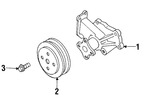 1995 Nissan Sentra Water Pump Pulley-Fan & Water Pump Diagram for 21051-F4300