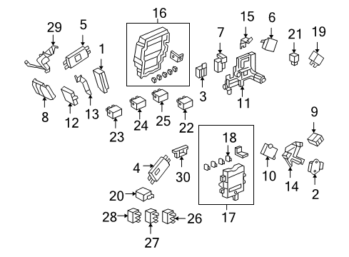 2005 Acura RL Fuel Supply Fuse, Block (30A) Diagram for 38231-S04-003
