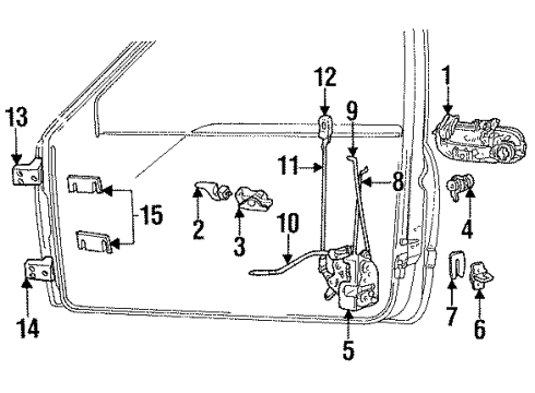 1999 Dodge Ram 3500 Front Door - Lock & Hardware Handle-Interior Door Diagram for 55075338