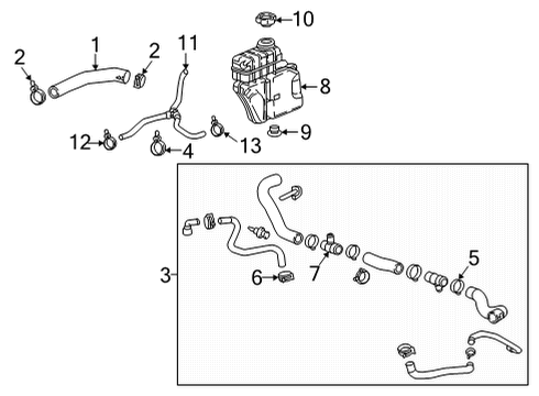 2022 Cadillac CT5 Radiator Hoses Inlet Hose Diagram for 84819030