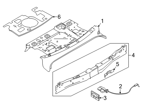 2018 Infiniti Q50 Rear Body Cover-Striker, Rear Seat RH Diagram for 88643-4GA0A