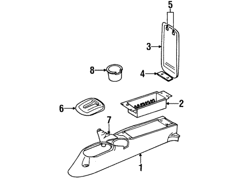1997 Plymouth Prowler Center Console Insert-Floor Console Diagram for PS24DX9